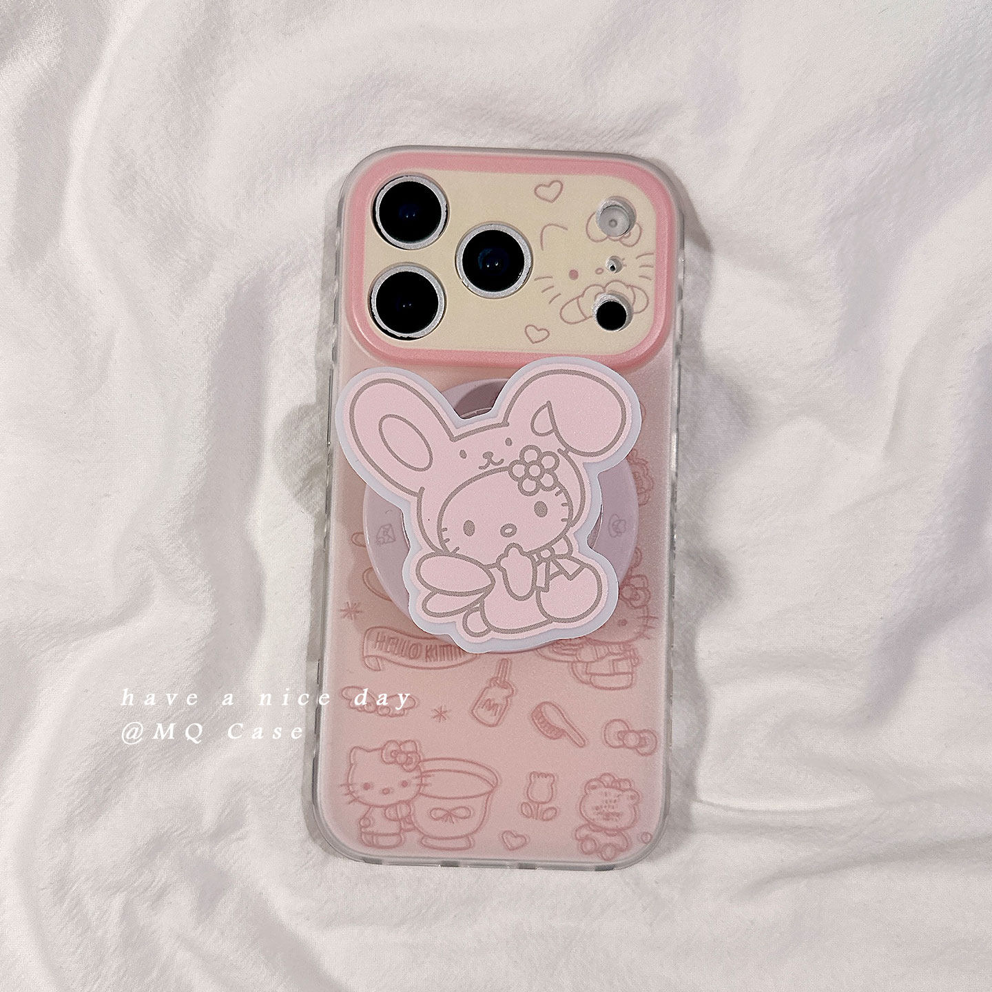 ins风可爱粉色kitty猫适用苹果17手机壳iPhone17Promax新款16高级感15保护套13硅胶14防摔全包磁吸带支架女软