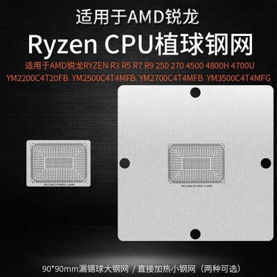 AMD Ryzen锐龙CPU锡球植球钢网R3 R5 R7 R9 YM2300 YM2500 YM3500