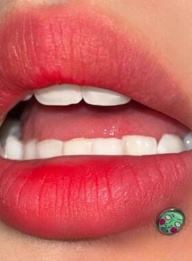 墨刺研究室 小酒窝龙图唇钉内螺纹耳骨钉钛钢甜妹ins直钉穿刺饰品