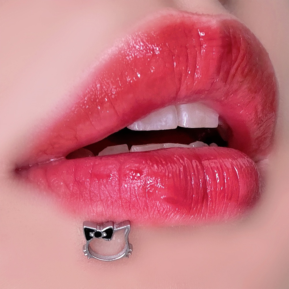 墨刺研究室 镂空猫咪唇钉钛钢直钉耳骨钉内螺旋甜辣妹ins穿刺饰品