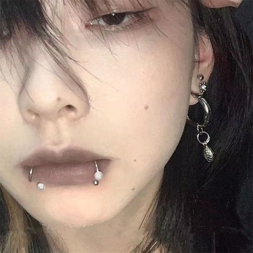 墨刺研究室 钛钢珍珠唇环马蹄环唇钉替换钉防过敏酷辣妹穿刺饰品