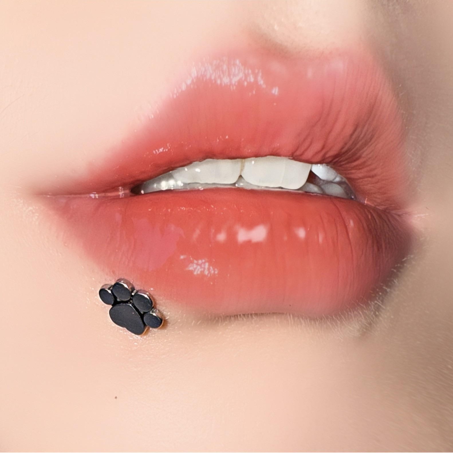 墨刺研究室 熊掌唇钉钛钢内牙耳骨钉辣妹朋克哥特风直钉穿刺饰品
