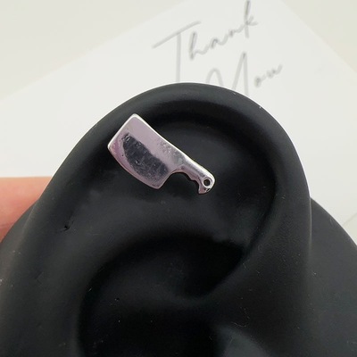 墨刺研究室 小小菜刀 唇钉钛钢耳骨钉外螺旋耳钉小众朋克穿刺饰品