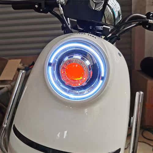 摩托车LED双光透镜激电动车灯光透镜汽车远光安装氙气灯鱼眼恶魔