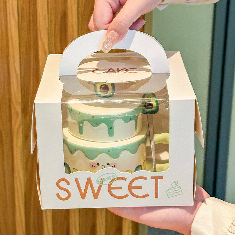 少女心生日蛋糕杯子礼盒女生送闺蜜陶瓷马克杯实用伴手礼物小礼品