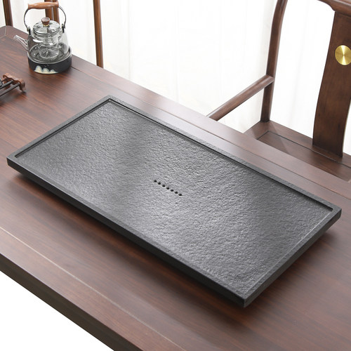 天然乌金石茶盘单盘家用简约茶具客厅整块高档石头茶海茶台盘托盘