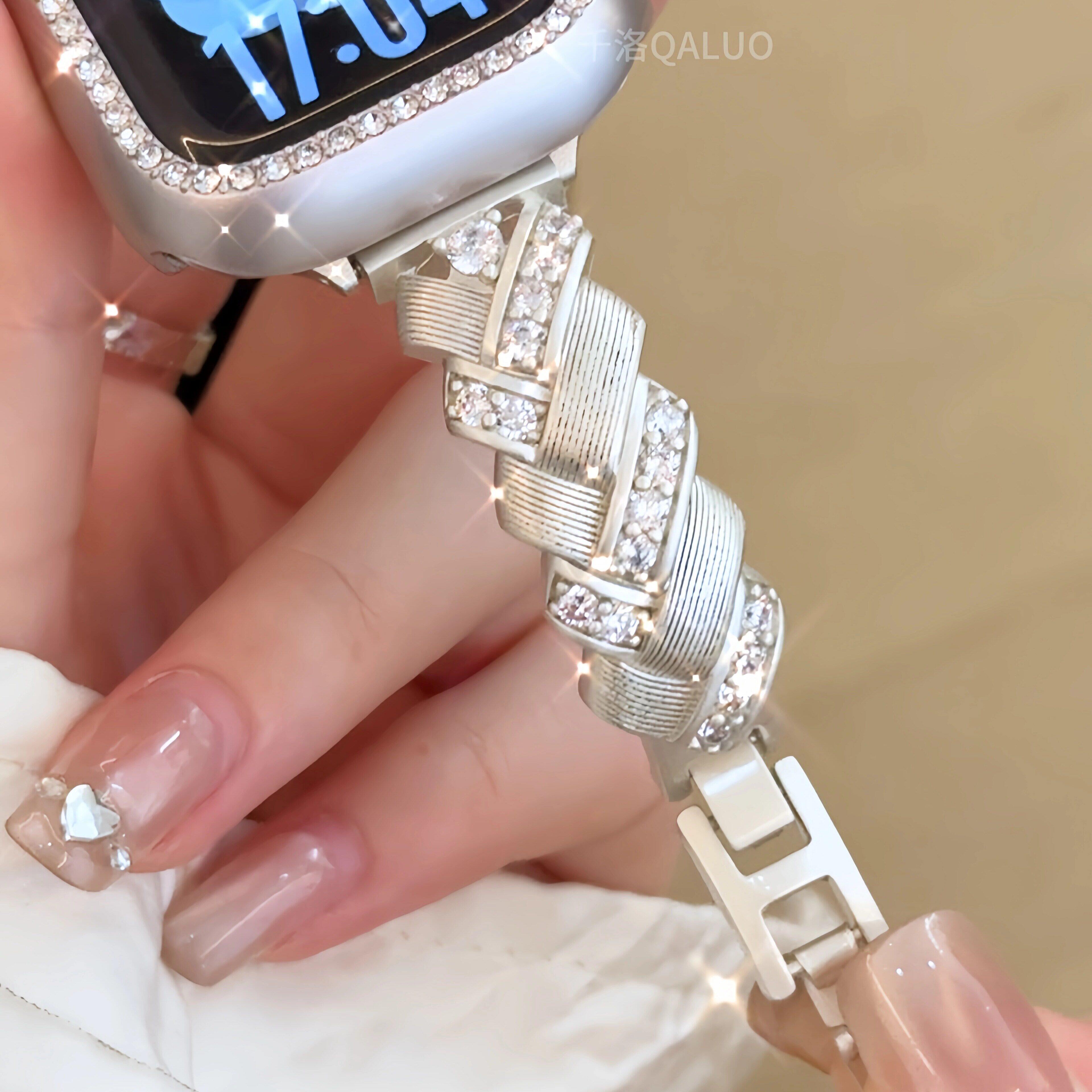 适用applewatch苹果手表iwatch表带s11麦穗手镯s10女士se3系列腕表ultra3新品夏天高级设计感好看s9金属