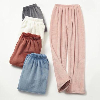 新款暖暖裤女冬珊瑚绒居家保暖裤大码懒人裤宽松直筒裤女外穿睡裤