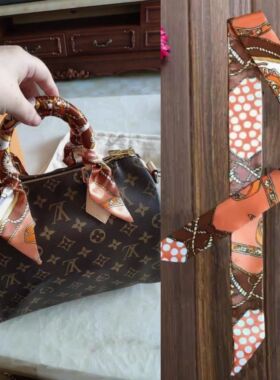 lv5&vv20飘带绑包包手柄丝巾带配饰发带系缠speedy25老花丝带轻奢