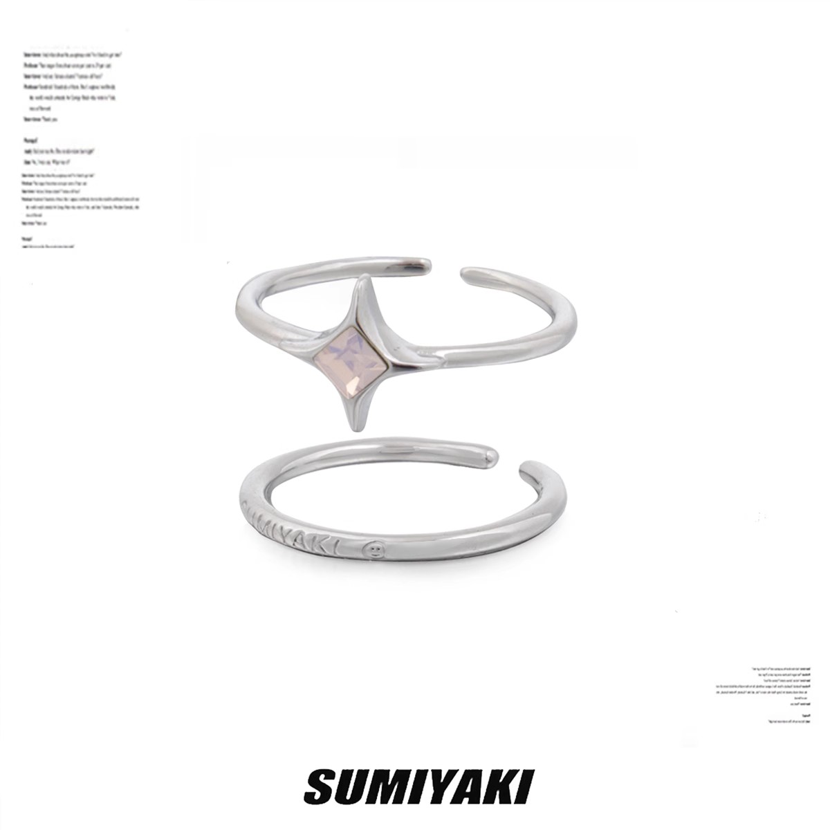 SUMIYAKI原创设计原创芒星纯银镀金戒指小众情侣通勤不掉色对戒