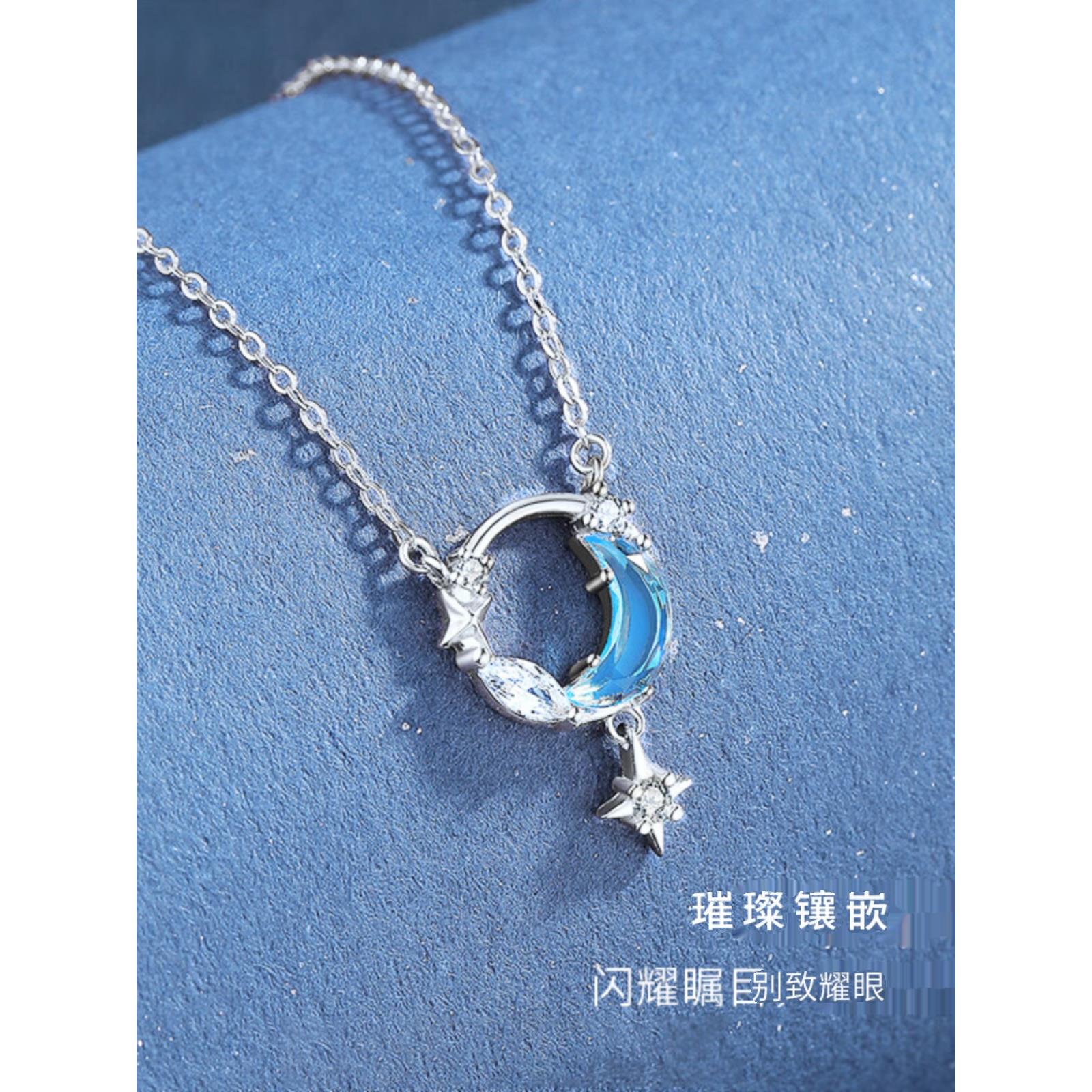 S999纯银月众项2链女轻奢小设计感203年亮新KYA款情人节礼品送女