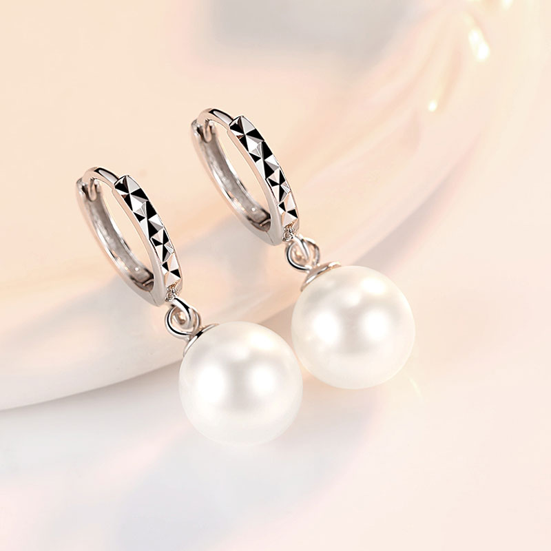 925纯银珍珠长款耳坠耳扣女气质2023年新款潮简约防过敏耳环耳钉