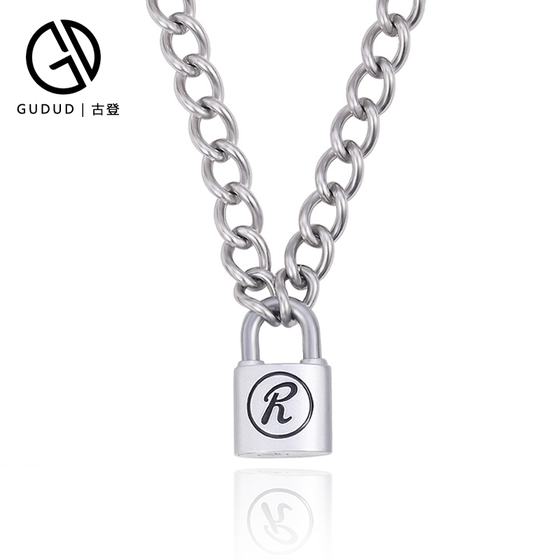 官方正品NANA同款南京锁项链女潮SID原版哑光朋克R锁情侣毛衣链