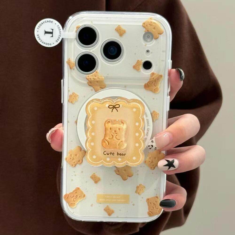 小熊曲奇饼干适用iPhone17promax手机壳15新款17pro网红女款13创意全包防摔16pro超好看17保护套