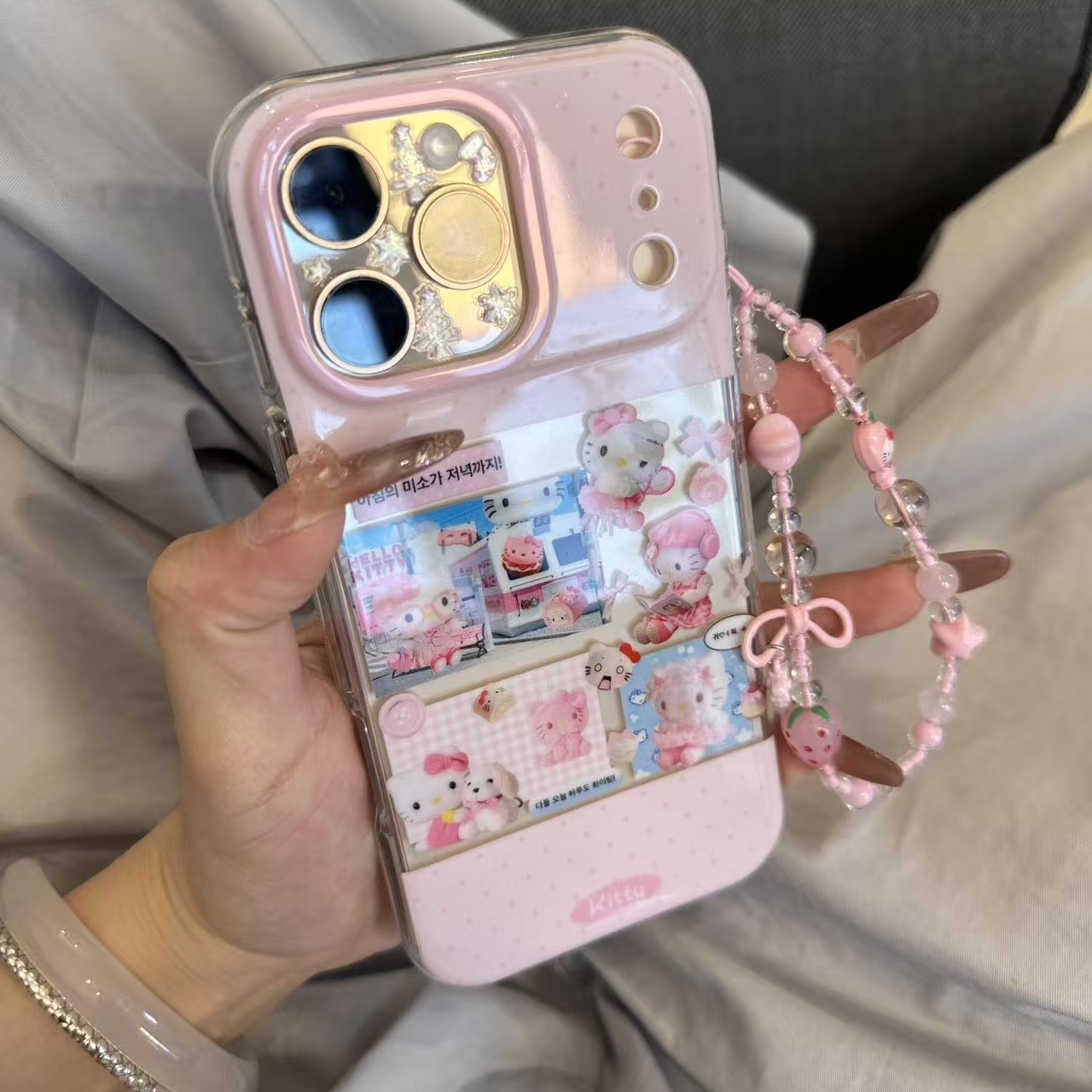 古早海报kitty猫贴纸古早适用iPhone17promax手机壳15新款17pro网红女款13创意全包防摔16pro超好看17保护套