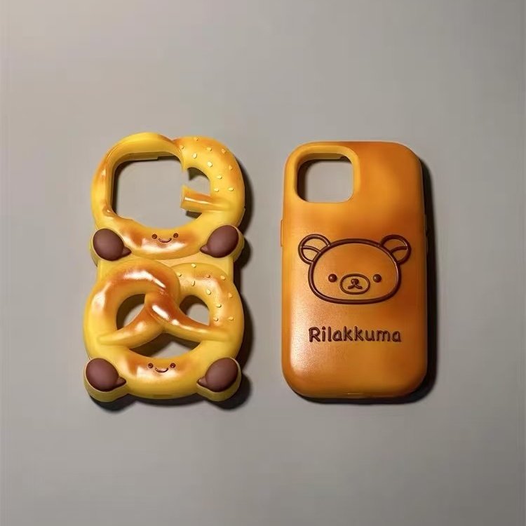 硅胶软套碱水结烤面包轻松熊适用iPhone16promax手机壳新款苹果15pro创意古众梯镜14pro个性潮壳网红13小众15,3C数码配件,手机保护套/壳,淘宝优惠券,粉丝福利购,淘宝优惠卷