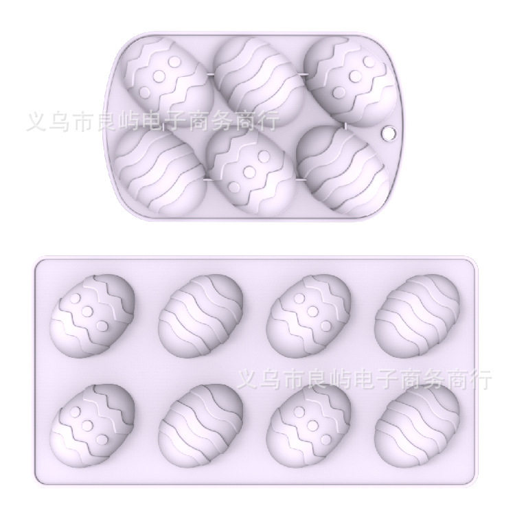 复活节八个 六个 6连 8连 鸡蛋硅胶蛋糕模具巧克力模恐龙蛋彩蛋模