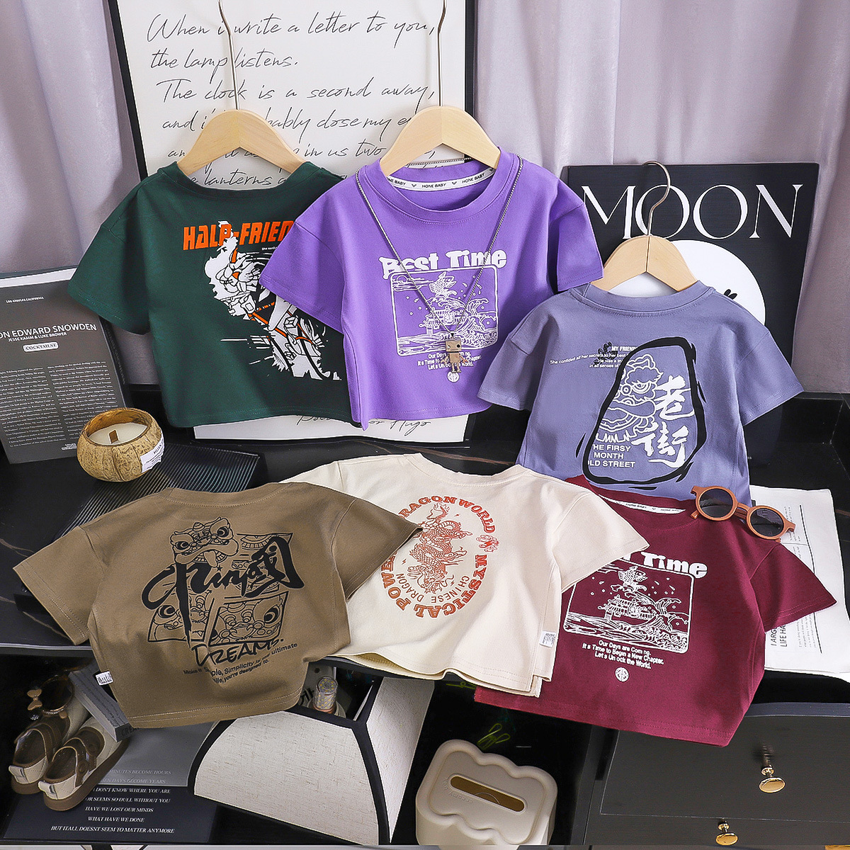 夏季新款儿童时尚中式纯棉短袖潮