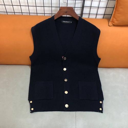 男士针织开衫马甲秋冬季新款无袖坎肩打底保暖背心中年男装时尚男