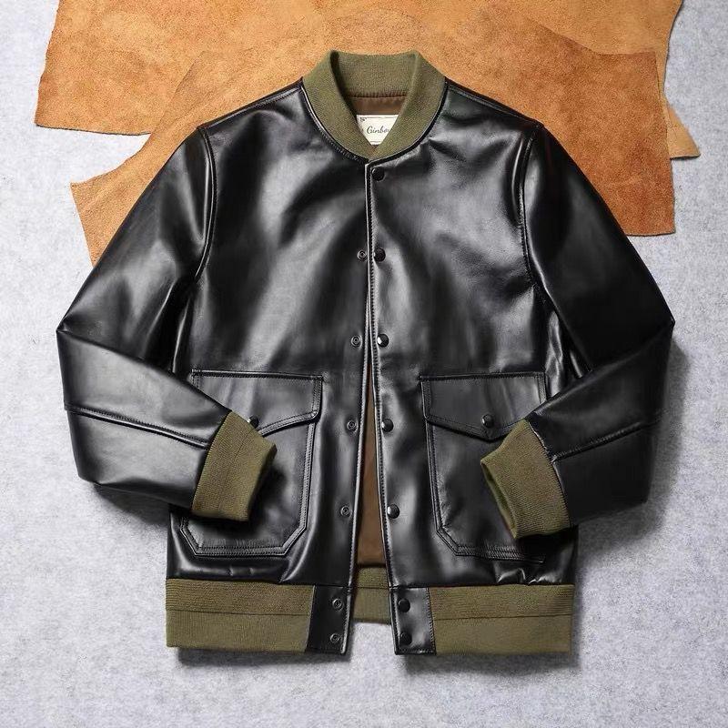 高品质皮衣2025秋冬季棒球领拼色高级感复古机车服休闲潮流外套