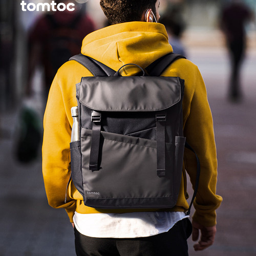 正品tomtoc双肩包男士电脑包女大学生书包轻便旅行通勤背包T64