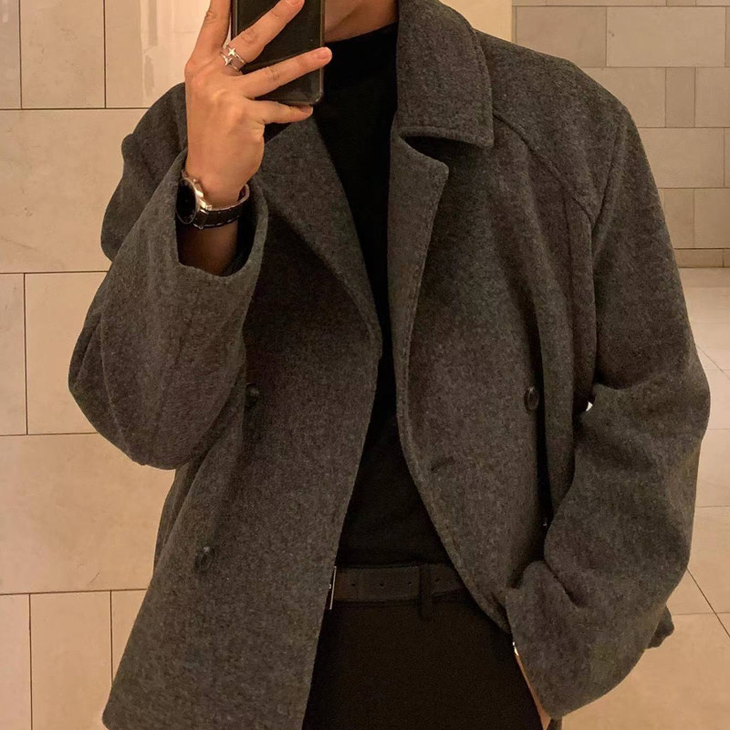 秋冬短款毛呢大衣男式呢料外套男XZ815-4-DY02P110,男装毛呢大衣,星座716A（原星座815-4）