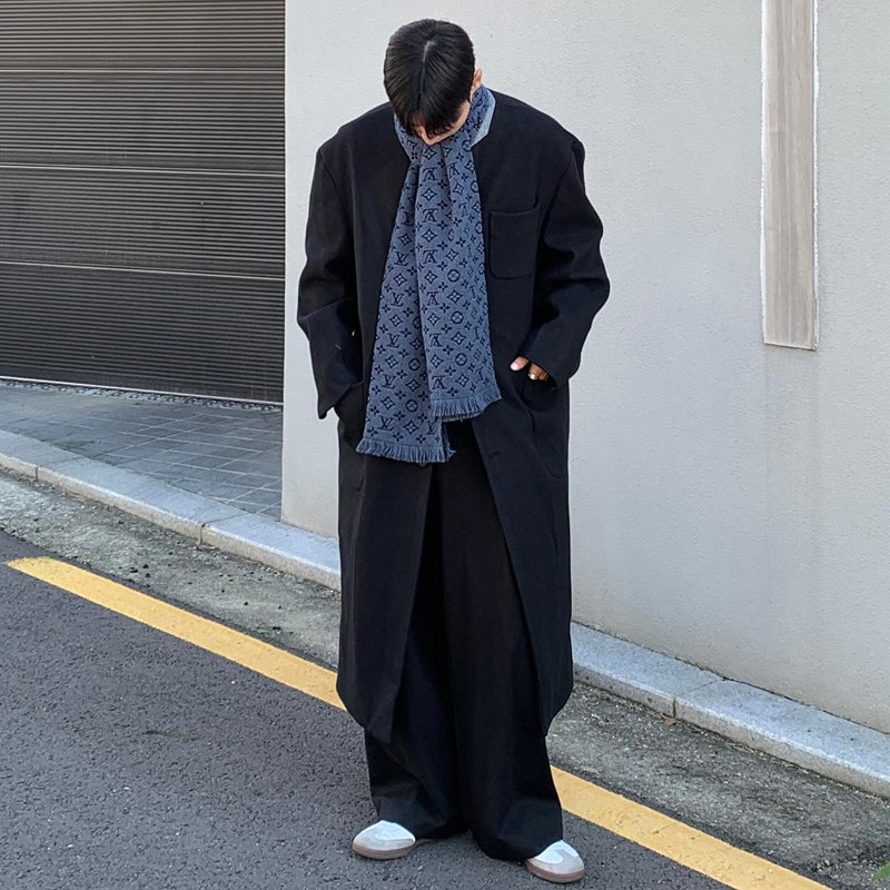 中长款夹棉毛呢大衣大口袋过膝呢料加厚外套男装815-4-A021-P110,男装毛呢大衣,星座716A（原星座815-4）