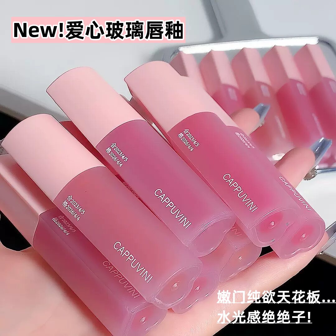 韩系女团甜心芭乐火龙果玫红粉色系唇釉蜜水光玻璃镜面嘟嘟唇口红图片