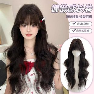 千鸟假发女全头套自然仿真长卷发蓬松发量夏季 韩系日常整顶假发