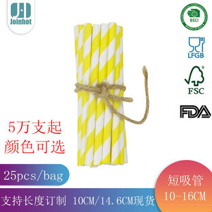 2025彩色条纹10cm创意儿童派对装 环保无痕 饰吸管25支装