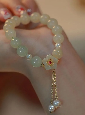 2025新款古风闺蜜仙气小桃花手链海棠花荔枝链礼物女生百搭饰品