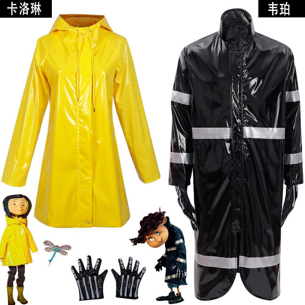 鬼妈妈cos卡洛琳韦珀全套cosplaycos雨衣万圣节角色扮演服装女装