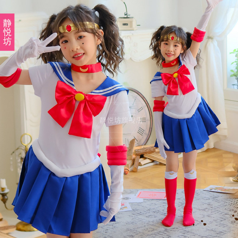 水冰月cos女童裙美少女战士月野兔水手服万圣节儿童角色扮演服装
