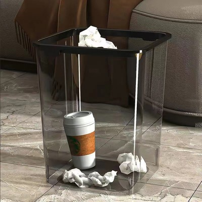 垃圾桶家用透明PET大号方形压圈i