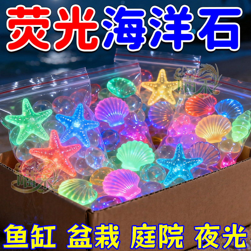 夜光海洋石鱼缸造景装饰庭院盆栽