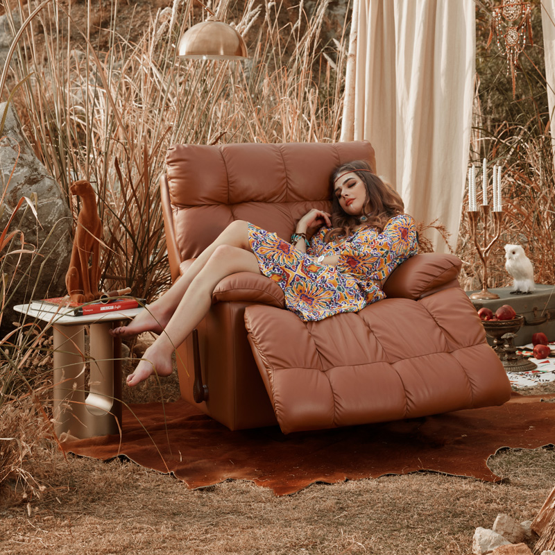 LAZBOY真皮沙发可躺可睡