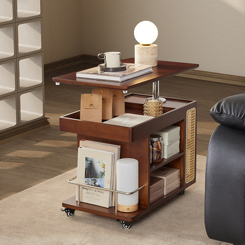 lazboy乐至宝客厅茶几可移动边几边桌实木沙发边柜可升降旋转602