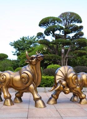 户外大牛玻璃钢园林景观雕塑摆件庭院商场售楼Q处美陈卡通装饰小