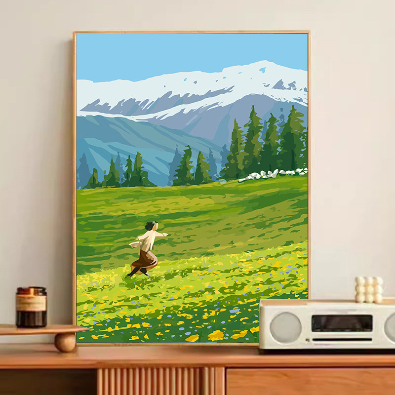 我的阿勒泰风景DIY数字油画手工绘填充涂色高级感解压油彩装饰画