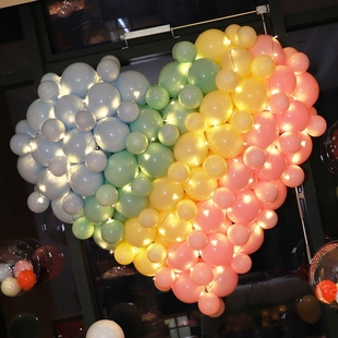 520立体爱心气球马卡龙情人节表白浪漫布置房间装 饰场景心形造型