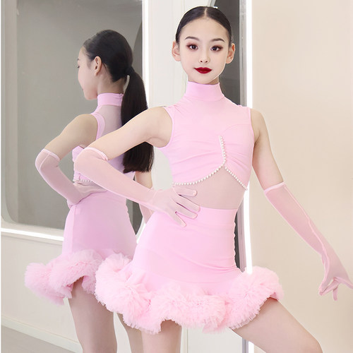 拉丁舞服2026新款春夏女童练功服儿童高端演出服少儿表演舞蹈套装