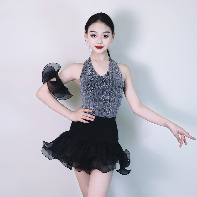 拉丁舞服女童2026新款高级感专业练功服超好看儿童舞蹈服少儿夏季