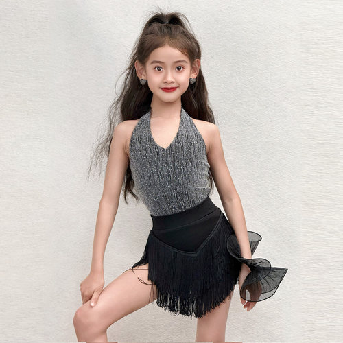 女童拉丁舞服新款2026练功服少儿专业高级感夏季儿童表演套装星光