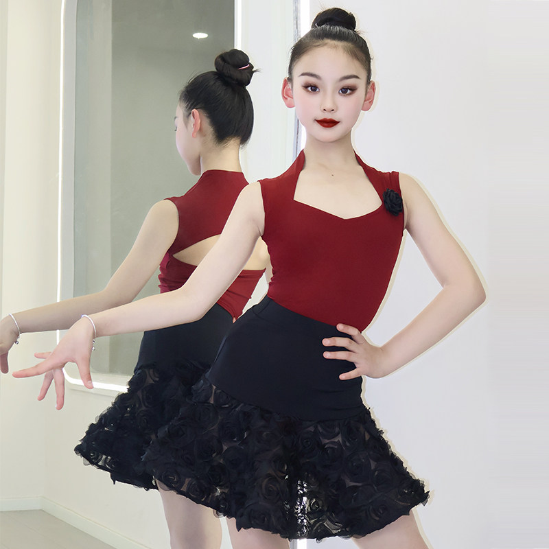 女童专业拉丁舞服2026新款高级感少儿练功服春夏季儿童演出服套装