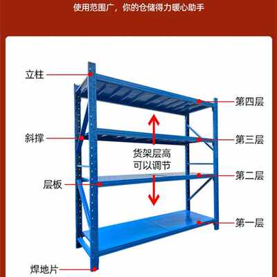 仓储货架工厂库房展示架家用组合快递置物架重型加厚仓库货架i.