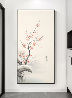 新中式梅花竹子水墨装饰画客厅玄关挂画书房意境酒店走廊墙壁画