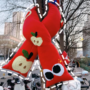 巨型针织苹果造型大树围巾商场景区保暖装 置新年打卡 饰大树定制装
