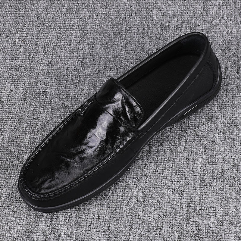 纯皮男鞋2025新款潮流百搭真皮豆豆鞋男士一脚蹬软底休闲乐福鞋潮,流行男鞋,乐福鞋（豆豆鞋）,淘宝优惠券,粉丝福利购,淘宝优惠卷