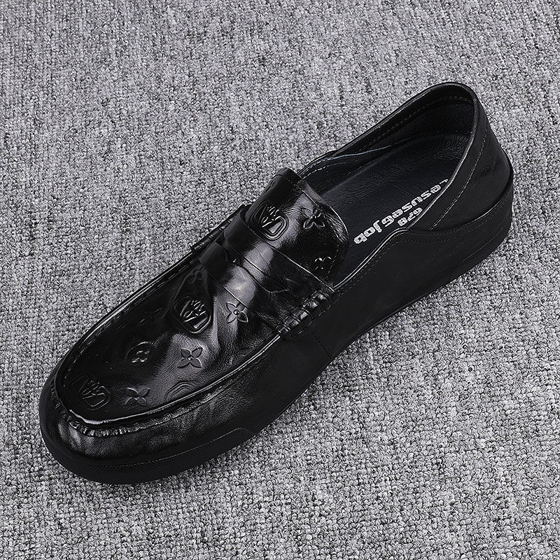 广州纯皮男鞋2025新款头层牛皮商务一脚蹬男士百搭真皮休闲豆豆鞋,流行男鞋,乐福鞋（豆豆鞋）,淘宝优惠券,粉丝福利购,淘宝优惠卷