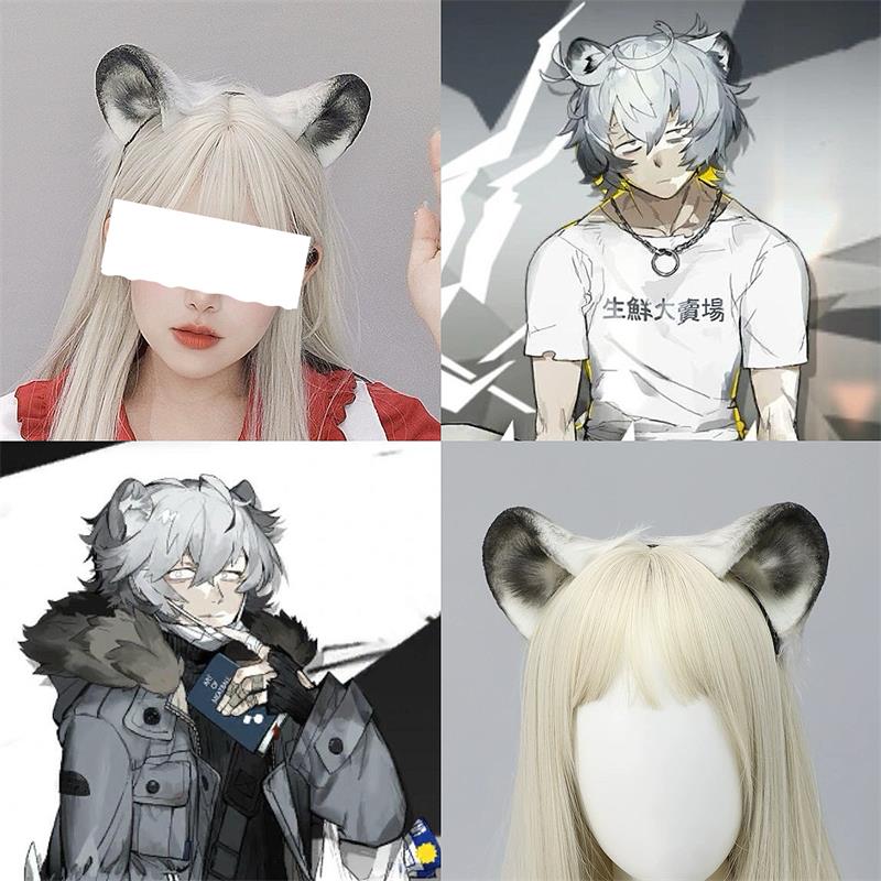 毛绒兽耳漫展派对仿真cos孑手作